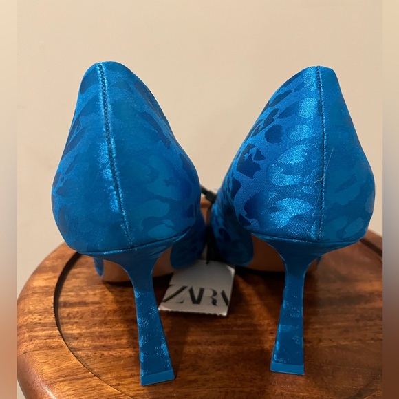 Zara Blue Embellished Heels - NWT - Picture 5 of 7